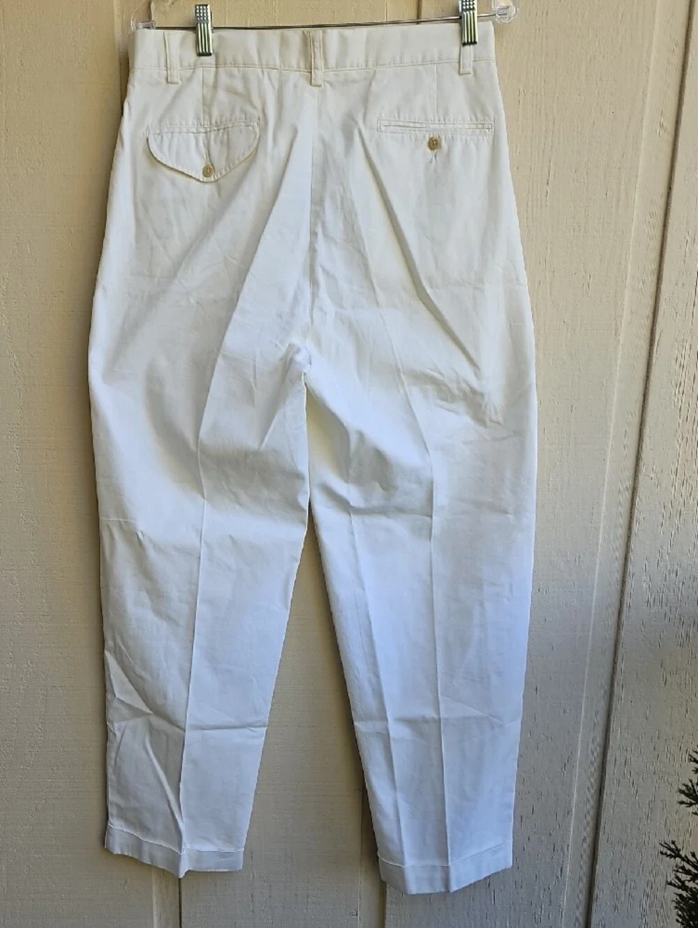 Polo by Ralph Lauren Men's White Pleated Chinos